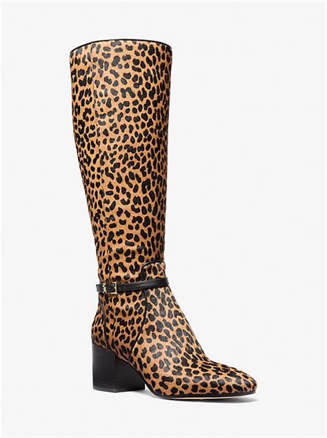 escarpins michael kors leopard|Ella Leopard Print Calf Hair Block Heel Boot .